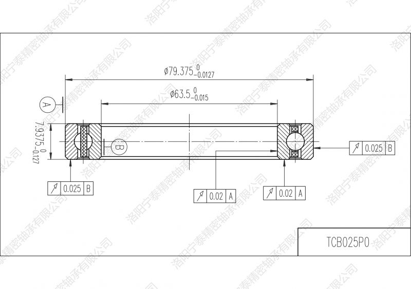 等截面薄壁深溝球軸承TCB025