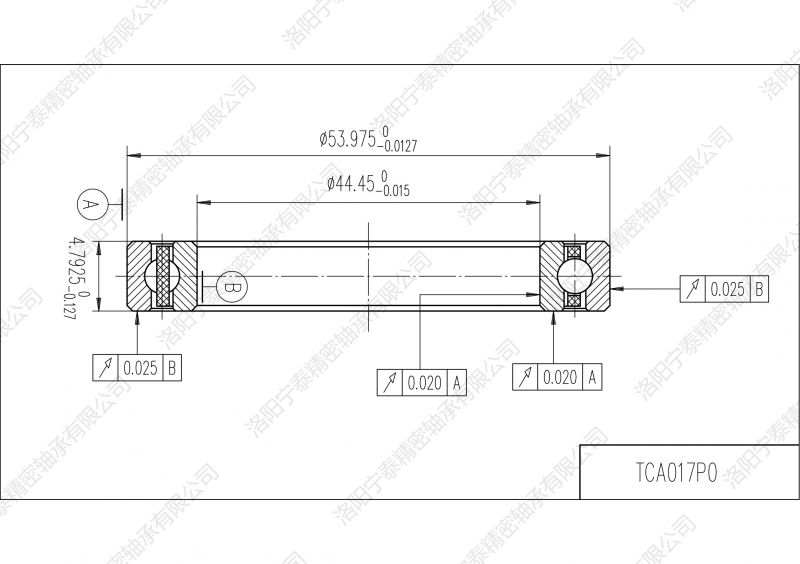 等截面薄壁深溝球軸承TCA017