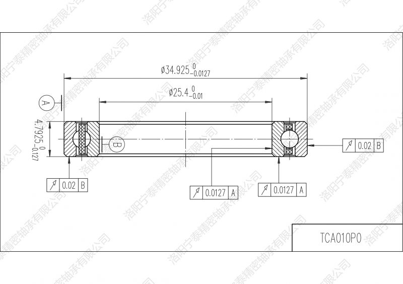 等截面薄壁深溝球軸承TCA010