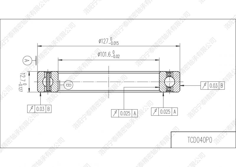 等截面薄壁深溝球軸承TCD040