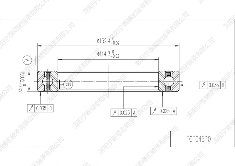 等截面薄壁深溝球軸承TCF045