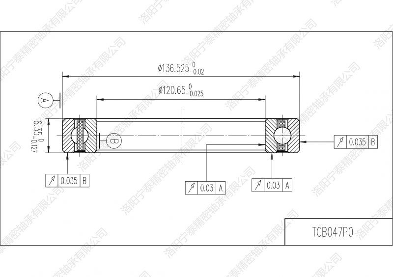 等截面薄壁深溝球軸承TCB047